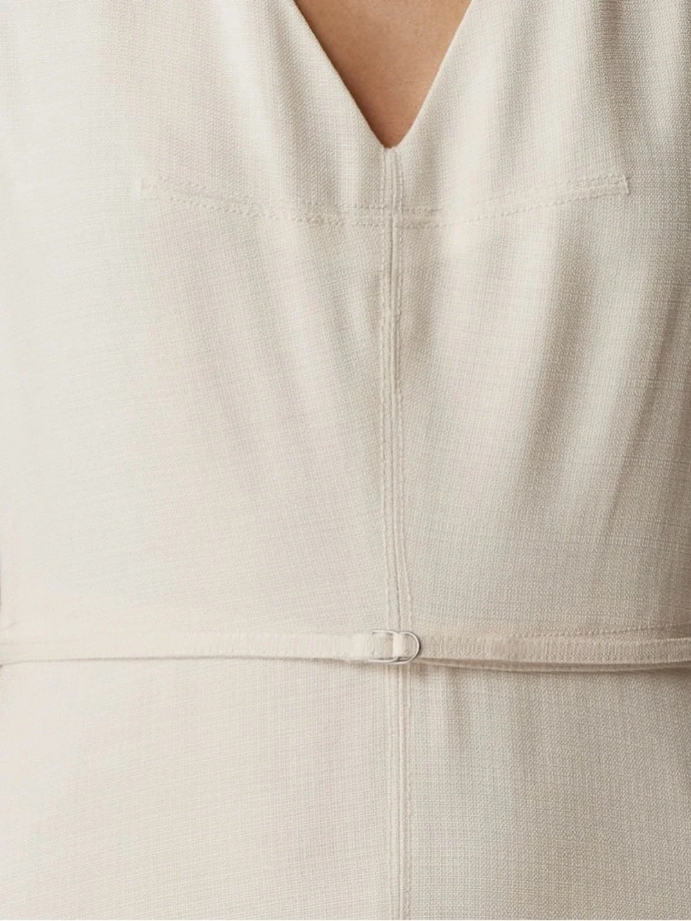 J. Crew Sleeveless V-Neck Midi Dress in Ivory